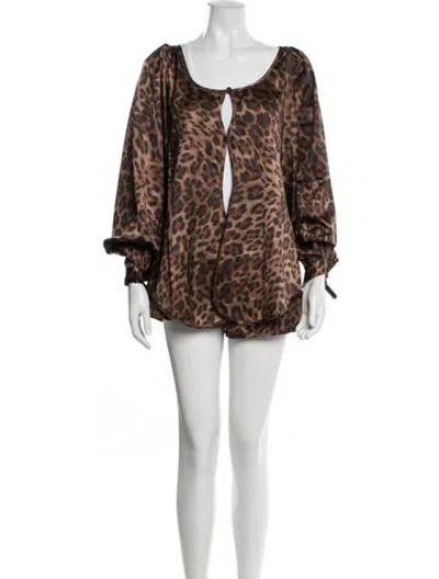Pre-owned Bubish Animal Print Short Set In Black