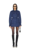 Bubish Celine Faux Suede Shirt Dress In Blue