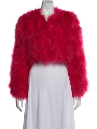 Pre-owned Bubish Faux Fur Jacket In Red