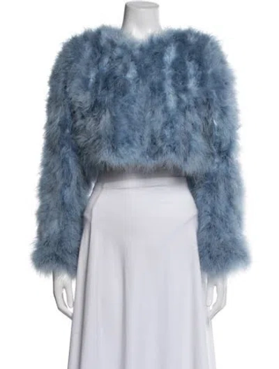 Pre-owned Bubish Faux Fur Jacket W/ Tags In Blue