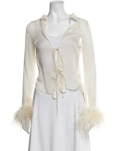 Pre-owned Bubish Long Sleeve Top In Neutrals