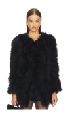 Bubish Monroe Feather Coat In Black