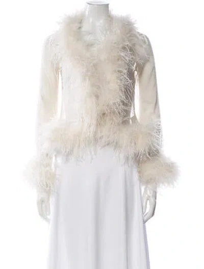 Pre-owned Bubish Open Front Long Sleeve Top In Neutral