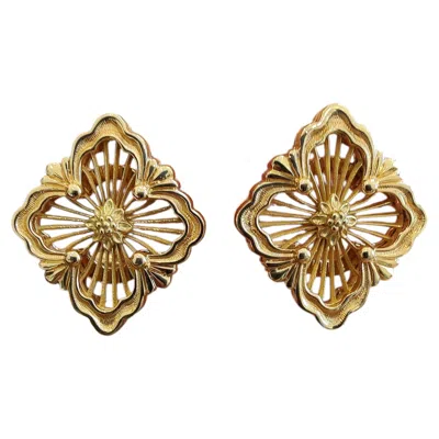 Pre-owned Buccellati 18 Karat Gold Clip Earrings Opera Tulle In Multi