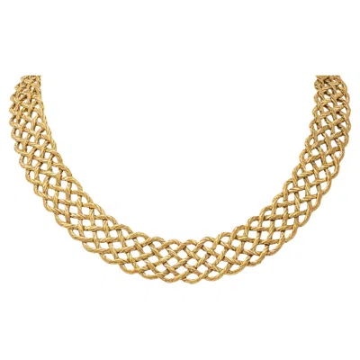 Pre-owned Buccellati 18 Karat Yellow Gold Woven Crepe De Chine Collar Necklace