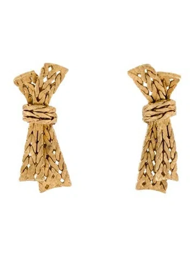 Pre-owned Buccellati 18k Bow Earclips In Multi