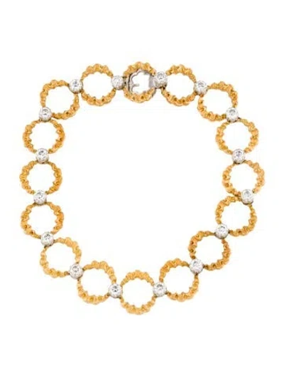 Pre-owned Buccellati 18k Diamond Link Bracelet, 7.25" In Multi