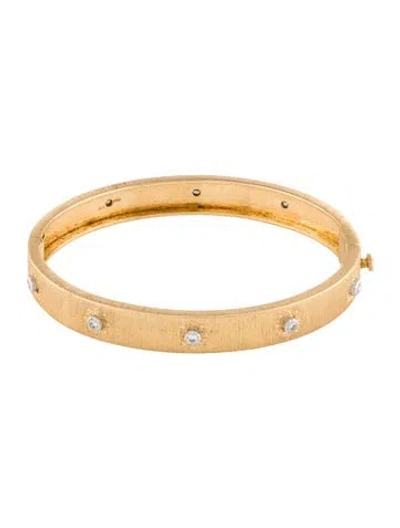 Pre-owned Buccellati 18k Diamond Macri Classica Bangle Bracelet, 6.75" In Multi