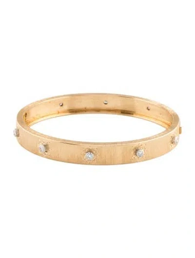 Pre-owned Buccellati 18k Diamond Macri Classica Bracelet, 6.5" In Multicolor