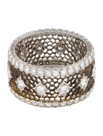 Pre-owned Buccellati 18k Diamond Nuovo Tulle Eternity Band In Multi