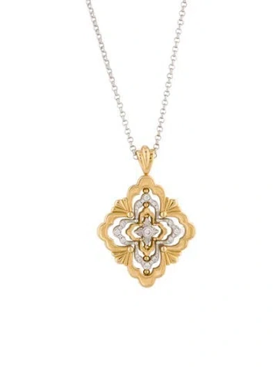 Pre-owned Buccellati 18k Diamond Opera Galileo Pendant Necklace, 23.5" In Multicolor