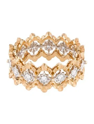 Pre-owned Buccellati 18k Diamond Rombi Eternelle Ring In Multi