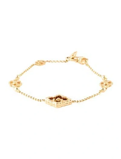 Pre-owned Buccellati 18k Enamel Opera Tulle Station Bracelet, 6.75" In Red