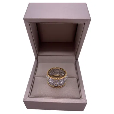 Pre-owned Buccellati 18k Gold Full Pave Eternelle Diamond Ring, Size 50, 2022 In Multi