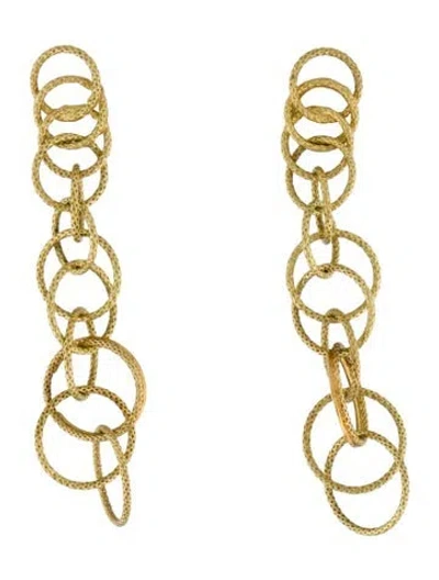Pre-owned Buccellati 18k Hawaii Tiny Threaded Circles Drop Earrings In Multicolor