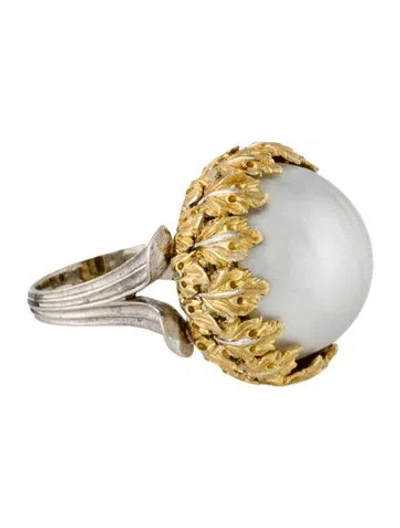 Pre-owned Buccellati 18k Pearl Cocktail Ring In Multi