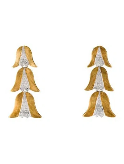 Pre-owned Buccellati 18k Two-tone Drop Earrings In Multi