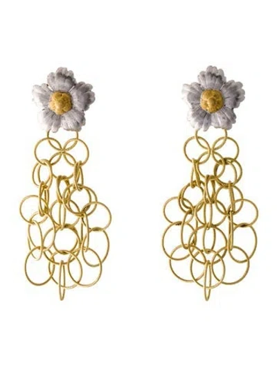 Pre-owned Buccellati 18k Two-tone Olimpia Earclip Drop Earrings In Multi