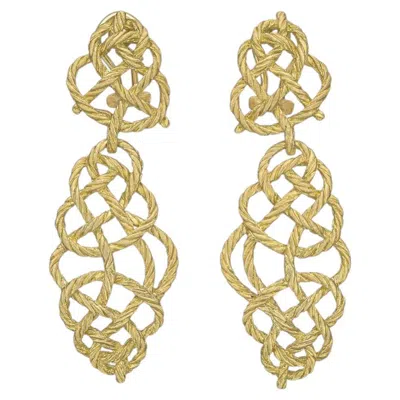 Pre-owned Buccellati 18k Yellow Gold Crepe De Chine Drop Earrings
