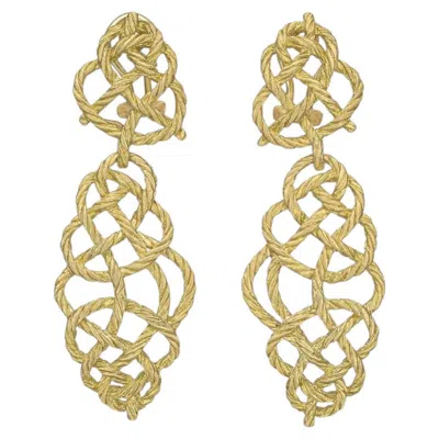 Pre-owned Buccellati 18k Yellow Gold Crepe De Chine Drop Earrings
