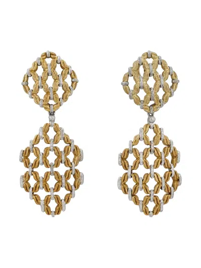 Pre-owned Buccellati 18kt White Gold Lattice Earrings