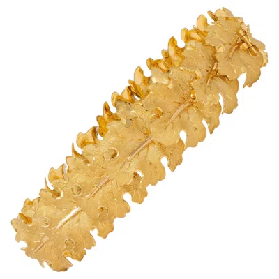 Pre-owned Buccellati 1970's 18 Karat Yellow Gold Vintage Maple Leaf Link Bracelet