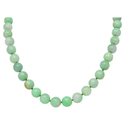 Pre-owned Buccellati 1976 Jade Emerald 18 Karat Yellow Gold Vintage Beaded Strand Necklace