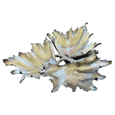 Pre-owned Buccellati A Large Sterling Silver Maple Leaf Centerpiece By , Italy 20th Century