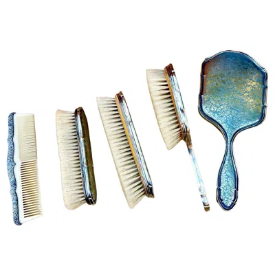Pre-owned Buccellati A Set Of Five Silver Vanity Items By , 20th Century