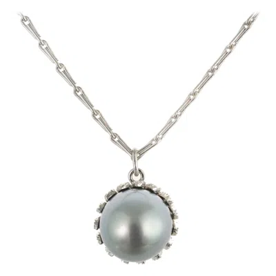 Pre-owned Buccellati Black South Sea Cultured Pearl White Gold Pendant Necklace