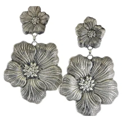 Pre-owned Buccellati Blossom Collection Long Vintage Sterling Silver Earrings In Multi