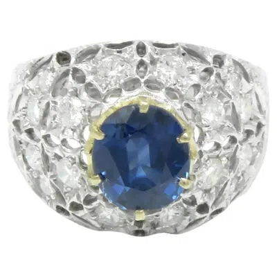 Pre-owned Buccellati Blue Sapphire Diamond Ring