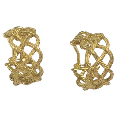 Pre-owned Buccellati Buccallati Yellow Gold Woven Hoop Earrings