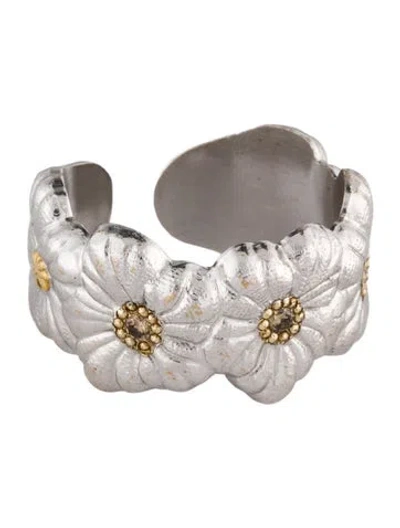 Pre-owned Buccellati Diamond Blossoms Gardenia Eternelle Ring In Multicolor