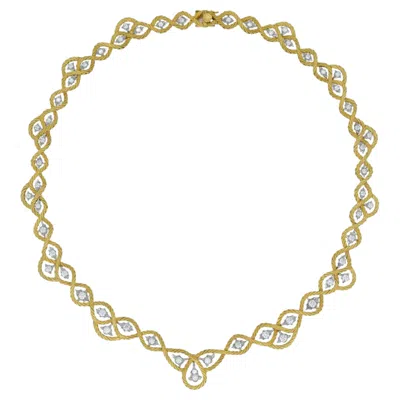 Pre-owned Buccellati Diamond "etoile" Necklace In 18k Yellow & White Gold