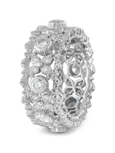 Pre-owned Buccellati Diamond Ring In Silver