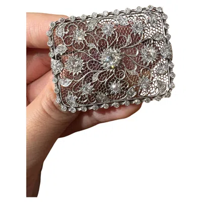 Pre-owned Buccellati Diamond Tulle Brooch In Platinum, Circa 1920s–1930s In Multi