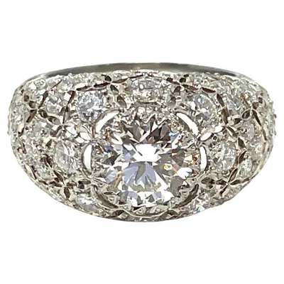 Pre-owned Buccellati Estate Platinum And Diamond Ring By  In Multi