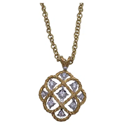 Pre-owned Buccellati Etoilee 18k Yellow White Gold Diamond Pendant Necklace