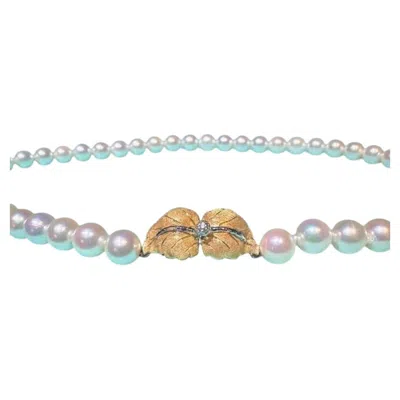Pre-owned Buccellati Federico  18k Gold Top-grade Akoya Pearl Necklace In Multi