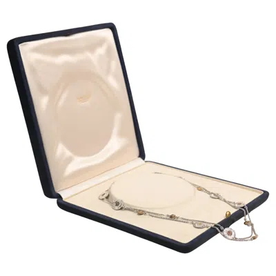 Pre-owned Buccellati Floral Necklace. Sapphire Alternating Pattern Necklace Italian In Blue