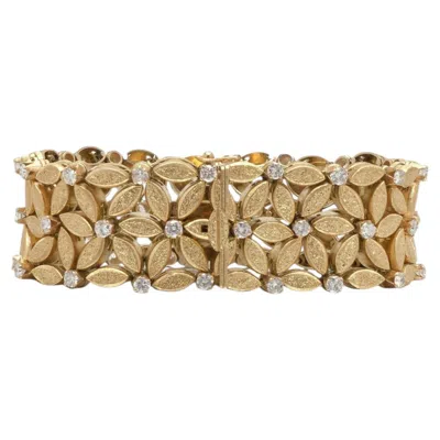 Pre-owned Buccellati Gold & Diamond Openwork Bracelet, Signed, Approx. 3.36 Ct In Multiple