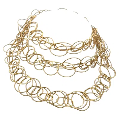 Pre-owned Buccellati Hawaii Vintage 18k Yellow Gold Link Necklace 40 Inch