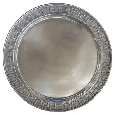 Pre-owned Buccellati Italian Tray With A Greek Key Design In Gray