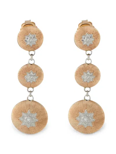 Pre-owned Buccellati Macri Diamond Drop Earrings In Gold