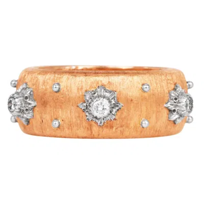 Pre-owned Buccellati Macri Eternelle 18k Gold Diamond Band Ring In Multi