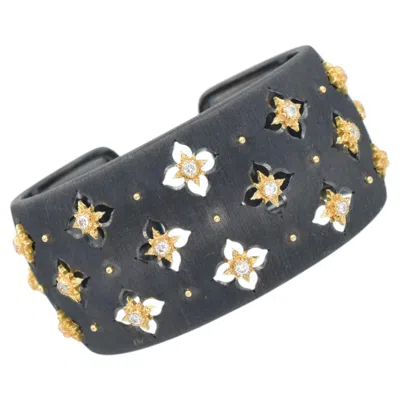 Pre-owned Buccellati 'macri Giglio" Gold And Diamond Bangle In Multi