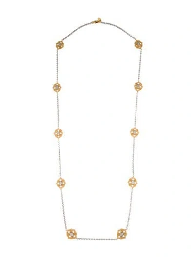 Pre-owned Buccellati Opera Tulle 18k Diamond Station Necklace, 34" In Multicolor