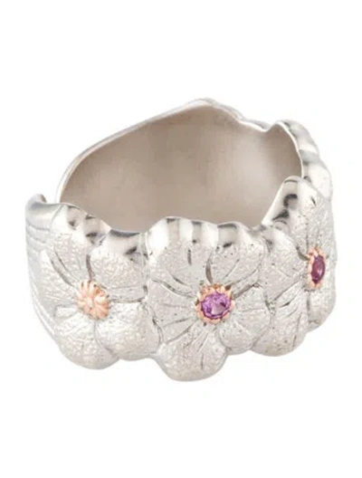 Pre-owned Buccellati Pink Sapphire Blossoms Eternelle Ring In Multi