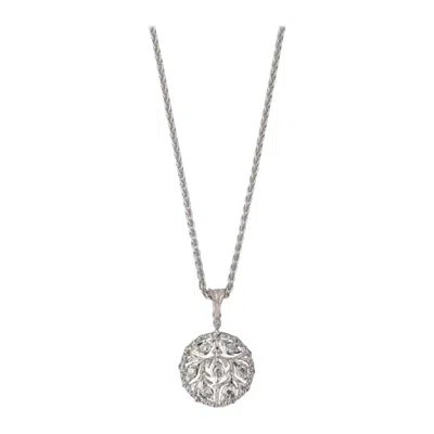 Pre-owned Buccellati Ramage 18k White Gold Diamond Pendant